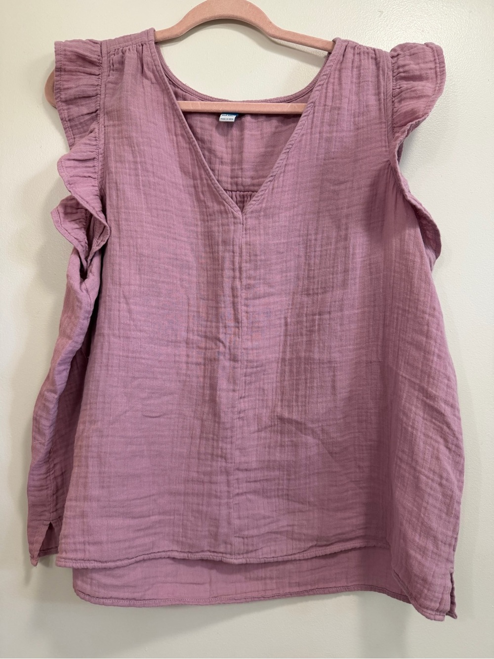 Old Navy Mauve Ruffle Sleeve V-Neck Tank